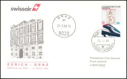 1988  Erstflug mit Post Zürich - Graz ab Liechtenstein
