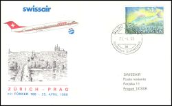 1988  Erstflug mit Fokker-100 Zürich - Prag ab Liechtenstein