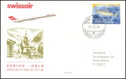 1988  Erstflug mit Post Zürich - Oslo ab Liechtenstein