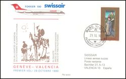 1990  Erstflug Fokker-100 Genf - Valencia ab Liechtenstein