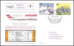 1990  Erstflug Fokker-100 Zrich - Berlin ab Liechtenstein
