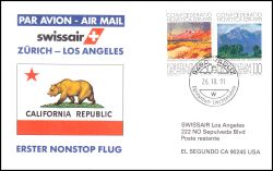1991  Erster Non-Stop-Flug Zürich - Los Angeles ab Liechtenstein