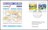1991  Erster Non-Stop-Flug Zürich - Hong Kong ab...