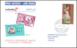 1992  Erstflug Zürich - Vilnius ab Liechtenstein
