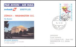 1992  Erstflug Zürich - Washington DC ab Liechtenstein