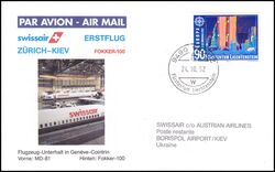 1992  Erstflug Fokker-100 Zrich - Kiev ab Liechtenstein