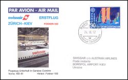 1992  Erstflug Fokker-100 Zürich - Kiev ab Liechtenstein