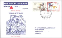 1993  Erstflug Zürich - Bratislava ab Liechtenstein