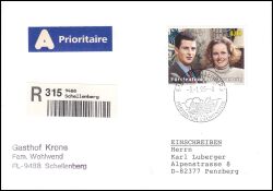 1995  Einzelfrankatur auf Einschreiben