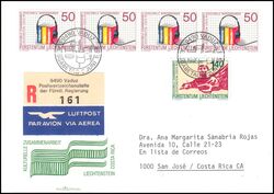 1988  Mischfrankatur auf Auslandsbrief per Einschreiben