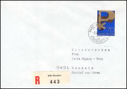 1972  Einzelfrankatur auf Einschreibebrief