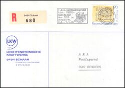 1989  Einzelfrankatur auf Einschreibebrief