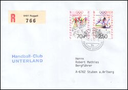 1992  Mischfrankatur auf Einschreibebrief