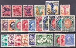 1920  versch. Markenausgaben Danzig