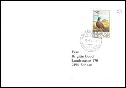 1990  Einzelfrankatur auf Brief