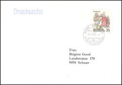1991  Einzelfrankatur auf Brief