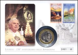 2008  Papst Benedikt XVI. im französischen Lourdes
