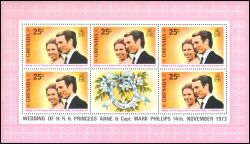Grenada 1973  Hochzeit von Prinzessin Anne und Mark Phillips