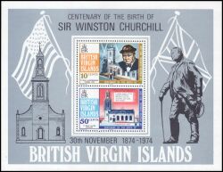 Jungferninseln 1974  100. Geburtstag von Winston Spencer Churchill
