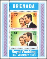 Grenada 1973  Hochzeit von Prinzessin Anne und Mark Phillips