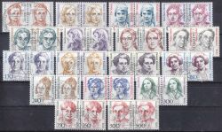 1986/89  Freimarken: Frauen der deutschen Geschichte - kompl.