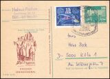 1973  Postkarte mit Wertstempel Aufbau in der DDR